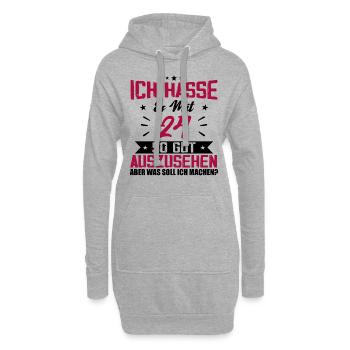 Ich hasse es mit 24 Geburtstag Gut Aussehen - Hoodie-Kleid - Grau meliert - Vorne