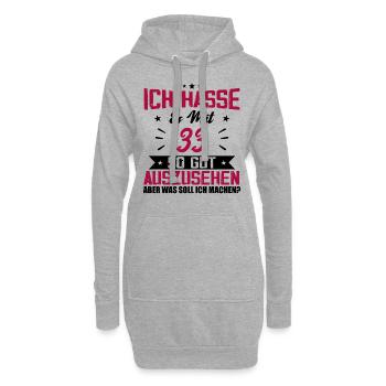 Ich hasse es mit 33 Geburtstag Gut Aussehen - Hoodie-Kleid - Grau meliert - Vorne