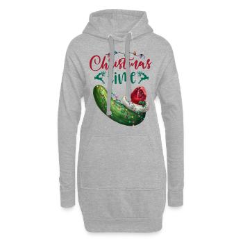 Joyeux Noël Drôle de Noël Concombre - Sweat-shirt à capuche long Femme - gris chiné - Devant