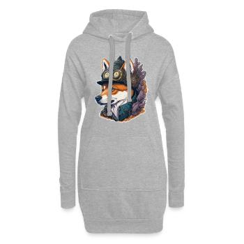 Steampunk Shiba Inu Retro Hunde Design - Hoodie-Kleid - Grau meliert - Vorne