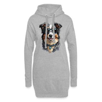 Berger australien chien ami compagnon - Sweat-shirt à capuche long Femme - gris chiné - Devant