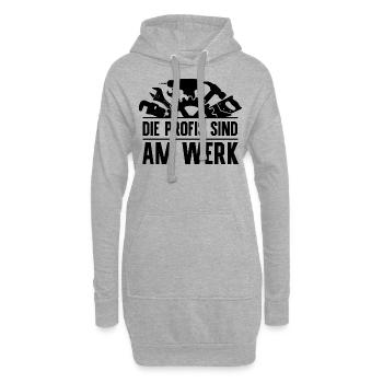 Die Profis sind am Werk lustige Handwerker Sprüche - Hoodie-Kleid - Grau meliert - Vorne