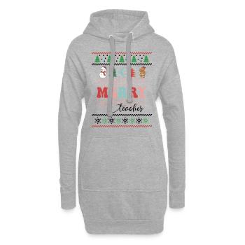 Merry Teacher Retro Groovy Christmas Xmas Women - Hoodie-Kleid - Grau meliert - Vorne