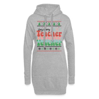 Very Merry Teacher Retro Groovy Christmas Xmas - Hoodie-Kleid - Grau meliert - Vorne