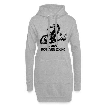 J’adore le VTT : Downhill Enduro - Sweat-shirt à capuche long Femme - gris chiné - Devant