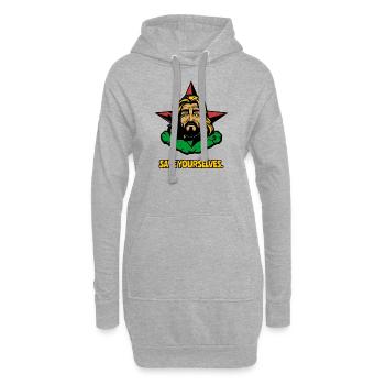 Rettet euch selbst, Der genervte Erlöser - Hoodie-Kleid - Grau meliert - Vorne
