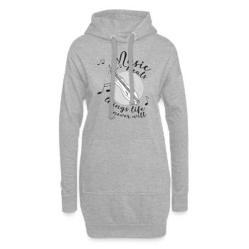 Dulcimer-Musiker Zupfinstrument Hammered Dulcimer - Hoodie-Kleid - Grau meliert - Vorne