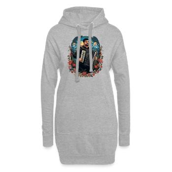 Accordéon Musicien Accordéon Accordéon - Sweat-shirt à capuche long Femme - gris chiné - Devant