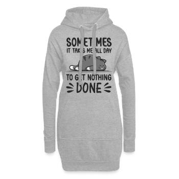Ne rien faire paresseux Chat qui dort drôle Chats Katzen - Sweat-shirt à capuche long Femme - gris chiné - Devant