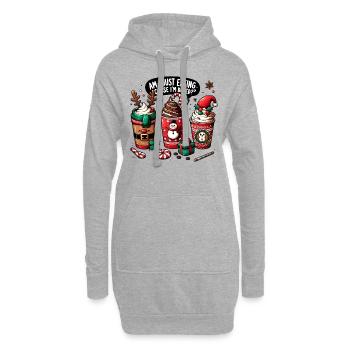I'm bored eating - Funny Women's Christmas Coffee - Hoodie-Kleid - Grau meliert - Vorne