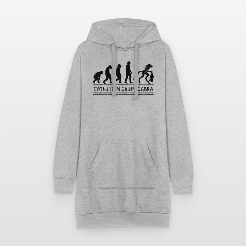 Cryptozoologistes Chupacabra Créatures Évolution Sweat-shirt à capuche long Femme