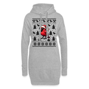 Noël d’oiseau cardinal rouge - Sweat-shirt à capuche long Femme - gris chiné - Devant