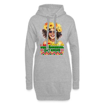 Black Queen Curly Afro - Celebrate Black History - Hoodie-Kleid - Grau meliert - Vorne