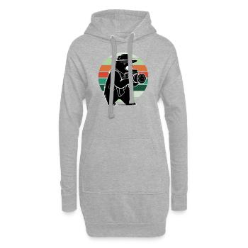 Ours, Photographe de paysage, Photographe de nature - Sweat-shirt à capuche long Femme - gris chiné - Devant