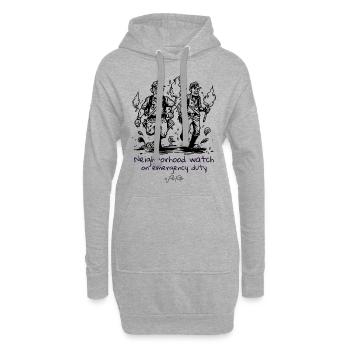 Surveillance de quartier en cas d’urgence - Sweat-shirt à capuche long Femme - gris chiné - Devant