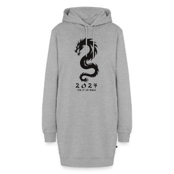 Idée cadeau du réveillon du Nouvel An 2024 de l’année du Dragon - Sweat-shirt à capuche long Femme - gris chiné - Devant