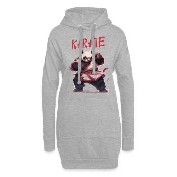 Lustiger japanischer Karate Panda Kawaii Karateka - Hoodie-Kleid - Grau meliert - Vorne