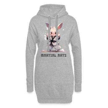 Drôle Arts Martiaux Lapin MMA Kawaii Arts Martiaux - Sweat-shirt à capuche long Femme - gris chiné - Devant