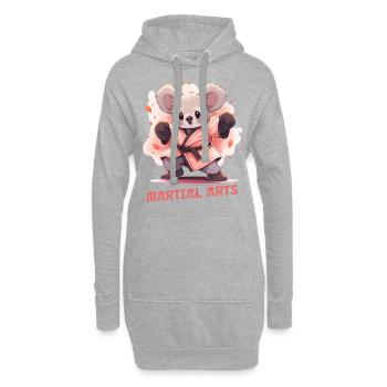 Drôle Koala Arts Martiaux MMA Kawaii Arts Martiaux - Sweat-shirt à capuche long Femme - gris chiné - Devant