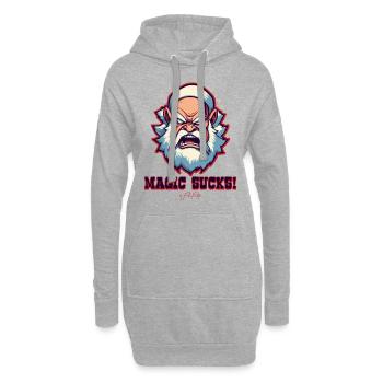 La magie, c’est ennuyeux : le vieux grand-père magicien - Sweat-shirt à capuche long Femme - gris chiné - Devant