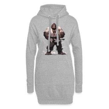 Bigfoot Karate Martial Arts MMA Kawaii Kampfsport - Hoodie-Kleid - Grau meliert - Vorne