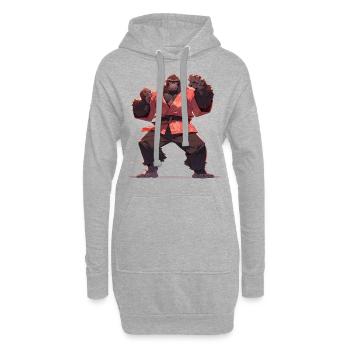 Bigfoot Karate Martial Arts MMA Kawaii Kampfsport - Hoodie-Kleid - Grau meliert - Vorne