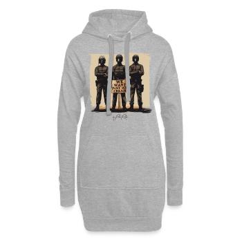 Street Art: We Just Want Ice Cream - Hoodie Dress - heather grey - Front