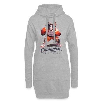 Drôle de chien Boxe MMA Kawaii Arts martiaux - Sweat-shirt à capuche long Femme - gris chiné - Devant