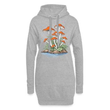 Pilzsammler Vintage Wald und Natur Design - Hoodie-Kleid - Grau meliert - Vorne