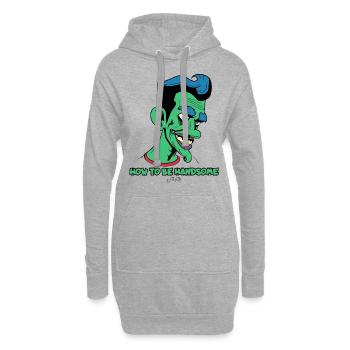Comment bien paraître : homme de dessin animé attrayant - Sweat-shirt à capuche long Femme - gris chiné - Devant