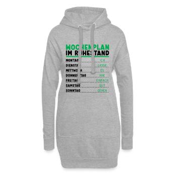 Wochenplan Rentner Ruhestand Personalisierbar Opa - Hoodie-Kleid - Grau meliert - Vorne