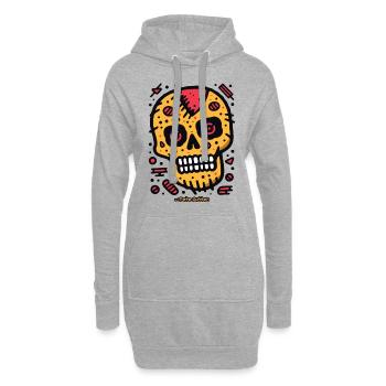 Der KeksTotenkopf - Hoodie-Kleid - Grau meliert - Vorne
