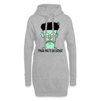 Il doit y avoir de l’ordre : un gars de dessin animé pas drôle - Sweat-shirt à capuche long Femme - gris chiné - Devant