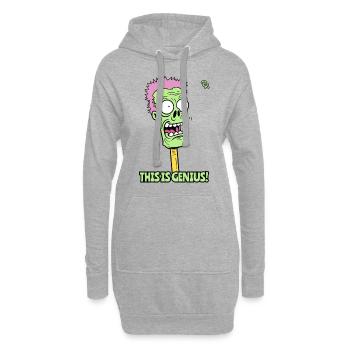 Das ist genial: Ein schlauer Zombie Bleistift - Hoodie-Kleid - Grau meliert - Vorne