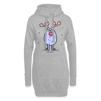 Une belle journée pour le cerf à bois - Sweat-shirt à capuche long Femme - gris chiné - Devant