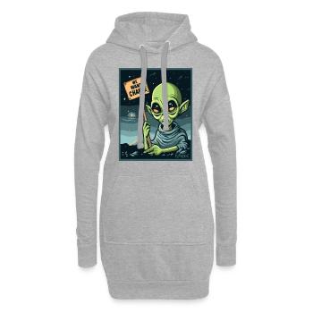Wir wollen Veränderung, außerirdischer Protest - Hoodie-Kleid - Grau meliert - Vorne