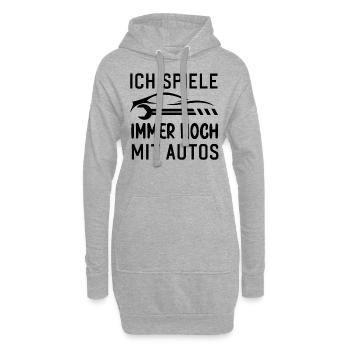 Ich spiele immer noch mit Autos KFZ Auto Sprüche - Hoodie-Kleid - Grau meliert - Vorne