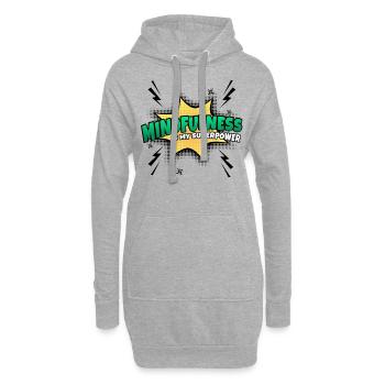 Achtsamkeit Ist Meine Superkraft Eigenschaft - Hoodie-Kleid - Grau meliert - Vorne