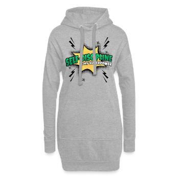 La maîtrise de soi est mon superpouvoir - Sweat-shirt à capuche long Femme - gris chiné - Devant
