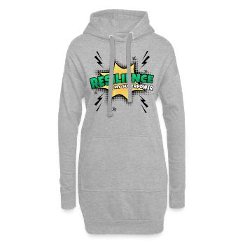 La résilience est mon superpouvoir - Sweat-shirt à capuche long Femme - gris chiné - Devant