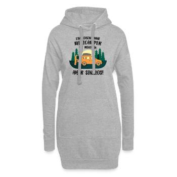 Minicamper SENSELESS Camping-Camper Microcamper - Hoodie Dress - heather grey - Front