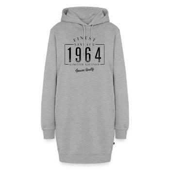 Finest Vintage 1964 Vintage 1964 Anniversaire Anniversaire - Sweat-shirt à capuche long Femme - gris chiné - Devant