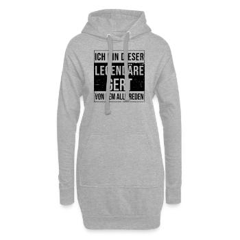 Ich bin dieser legendäre für Gert - Hoodie-Kleid - Grau meliert - Vorne