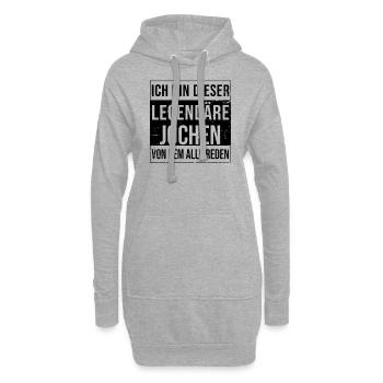 Ich bin dieser legendäre für Jochen - Hoodie-Kleid - Grau meliert - Vorne