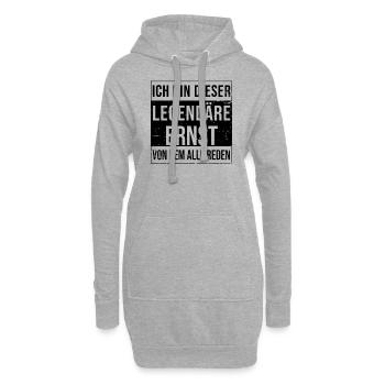 Je suis cette légende pour Ernst - Sweat-shirt à capuche long Femme - gris chiné - Devant