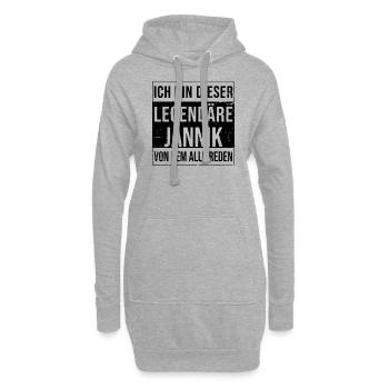 Ich bin dieser legendäre für Jannik - Hoodie-Kleid - Grau meliert - Vorne