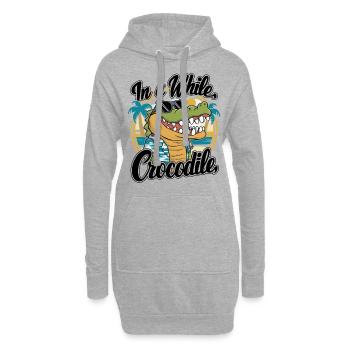 Drôle de crocodile alligator dans un crocodile - Sweat-shirt à capuche long Femme - gris chiné - Devant