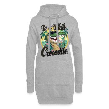 Drôle de crocodile alligator dans un crocodile - Sweat-shirt à capuche long Femme - gris chiné - Devant