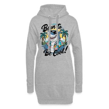 Lustiger Hai mit Sonnenbrille Sommer Urlaub - Hoodie-Kleid - Grau meliert - Vorne