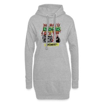 Hardcore Musique Rave Raver Années 90 EDM DJ Rave Techno - Sweat-shirt à capuche long Femme - gris chiné - Devant